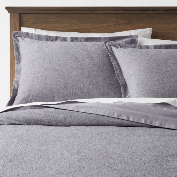 Threshold | Bedding | Threshold King Cotton Linen Chambray Duvet Cover ...
